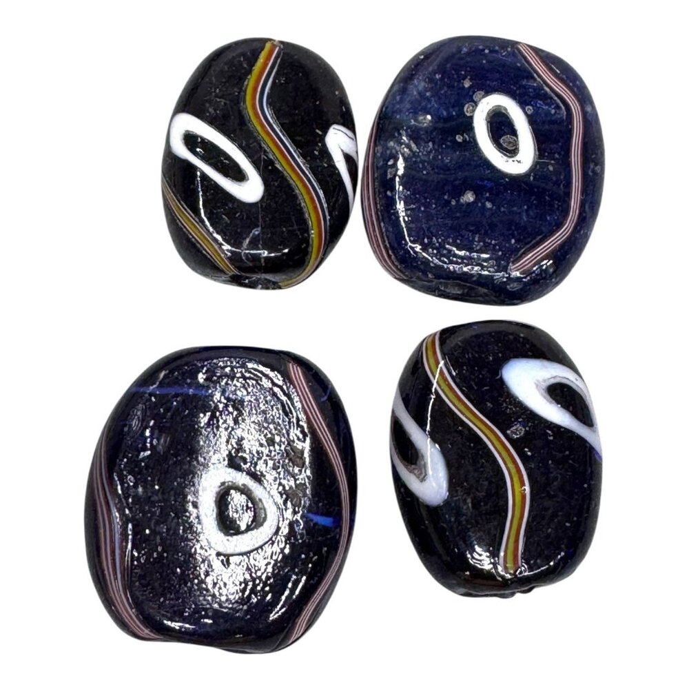 Unique Handmade Art Glass Collectible Artisan Beads Craft Jewelry Lot 4 Large